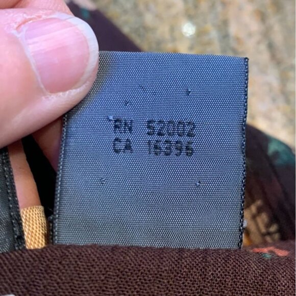 Vintage 90s Floral Maxi Dress Brown Button Front Size 12 MEDIUM - Picture 7 of 8